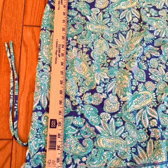 T By Talbots Dress L Casual Shift Dress Paisley Blue Sleeveless Cotton Rayon - Picture 8 of 9